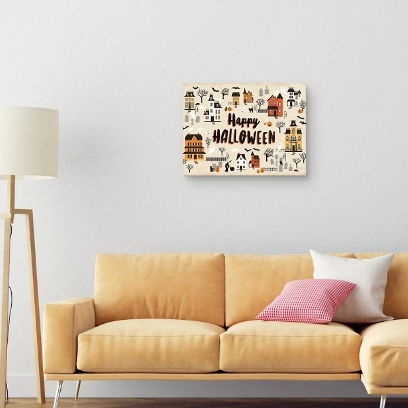 Happy Halloween Town Halloween Wall Art