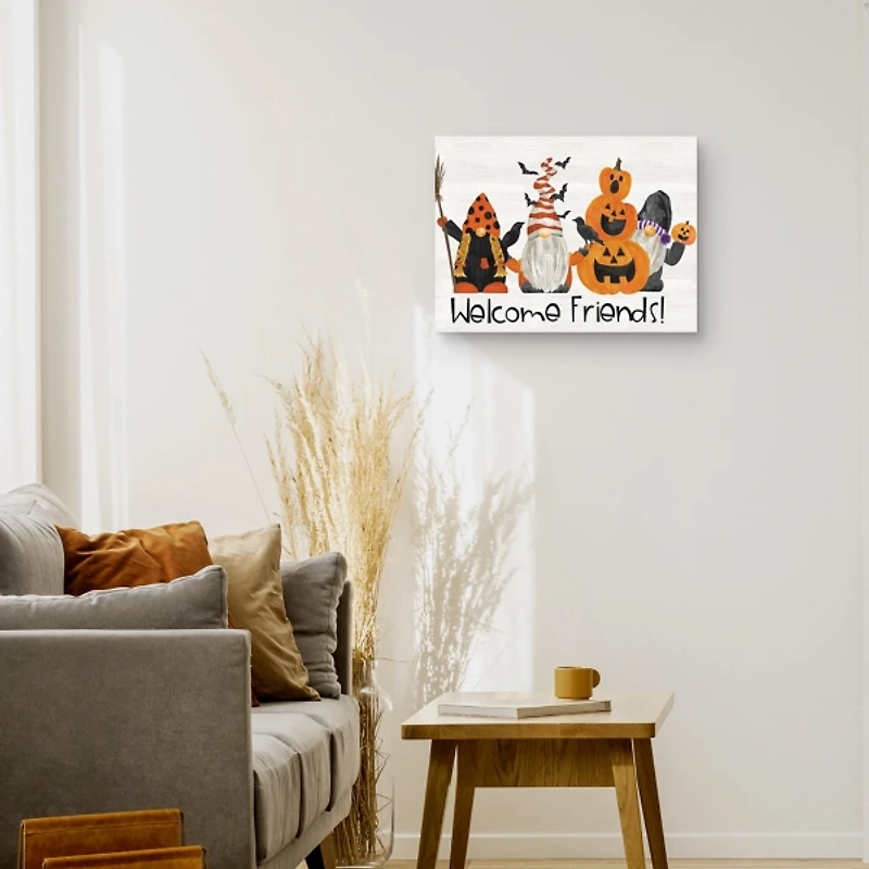 Spooky Pumpkin Gnomes Halloween Wall Art