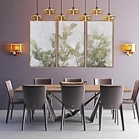 Greige Botanical Canvas Art Prints, Set of 3