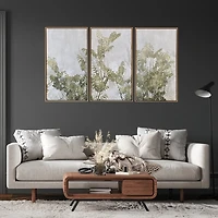 Greige Botanical Canvas Art Prints, Set of 3