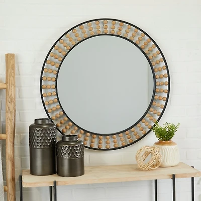 Black Metal Coen Bohemian Wall Mirror