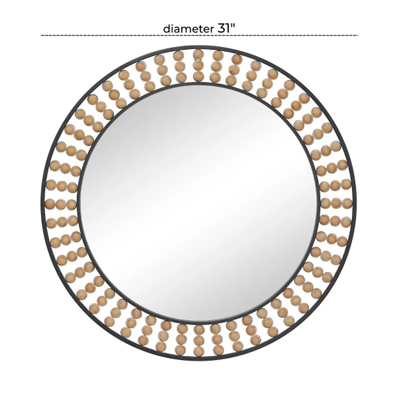 Black Metal Coen Bohemian Wall Mirror