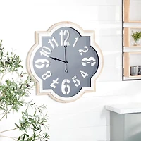 Black Metal Quatrefoil Farmhouse Wall Clock