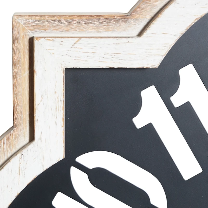 Black Metal Quatrefoil Farmhouse Wall Clock