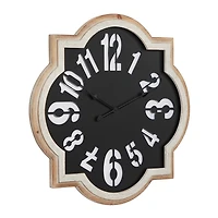 Black Metal Quatrefoil Farmhouse Wall Clock
