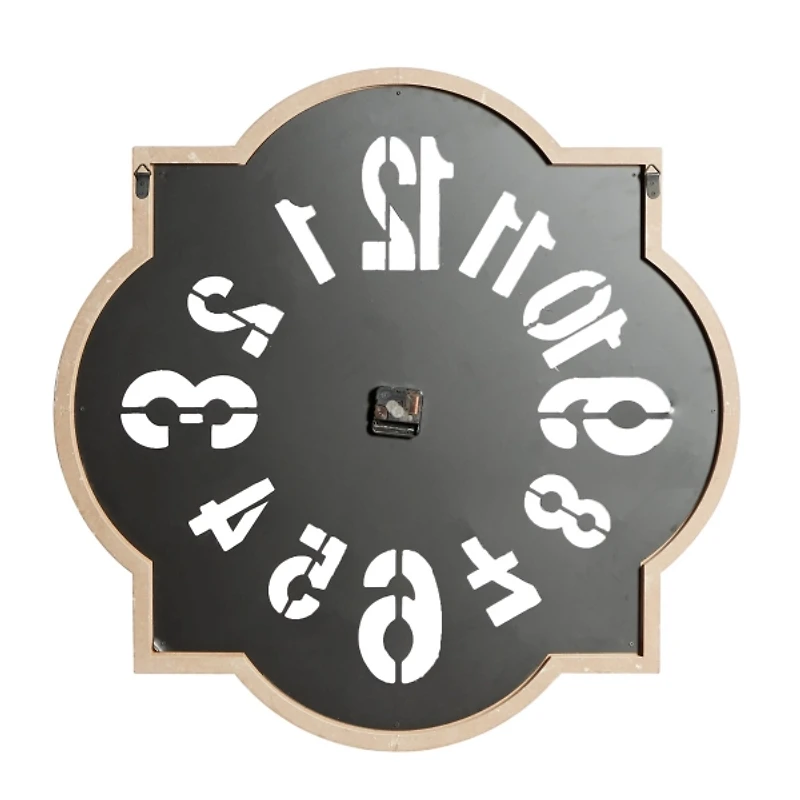 Black Metal Quatrefoil Farmhouse Wall Clock