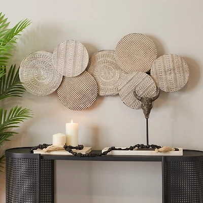 Silvery Rivers Layered Disks Wall Plaque