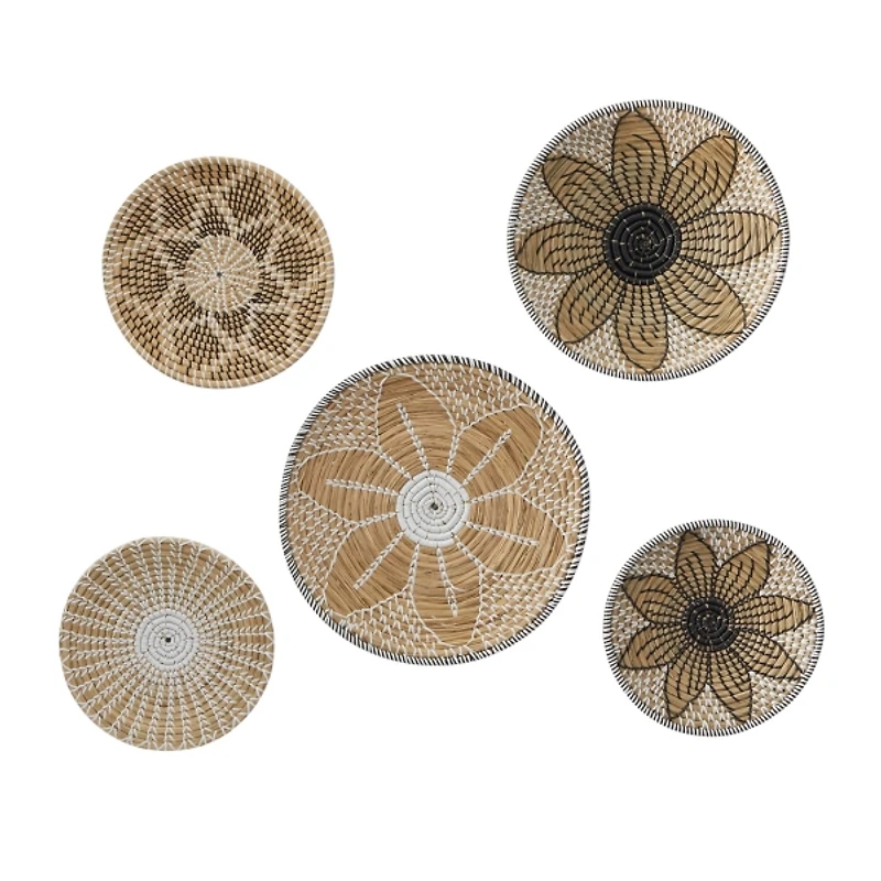 Tan Bohemian Seagrass 5-pc. Wall Plaque Set