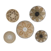 Tan Bohemian Seagrass 5-pc. Wall Plaque Set