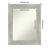 Dove Gray Washed Wood Framed Mirror