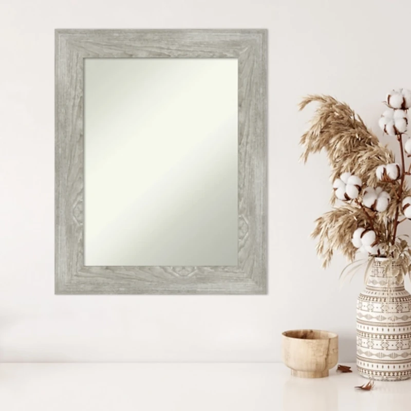 Dove Gray Washed Wood Framed Mirror