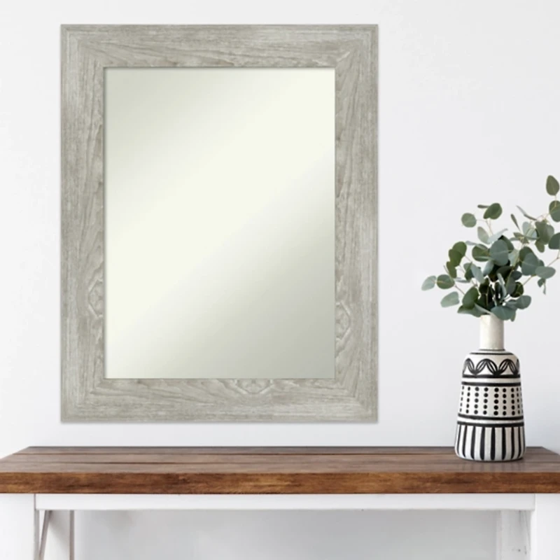Dove Gray Washed Wood Framed Mirror