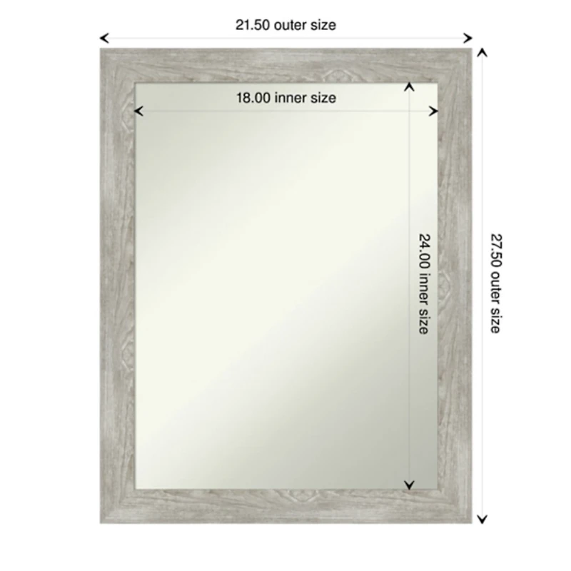 Lyndon Dove Gray Wood Framed Mirror