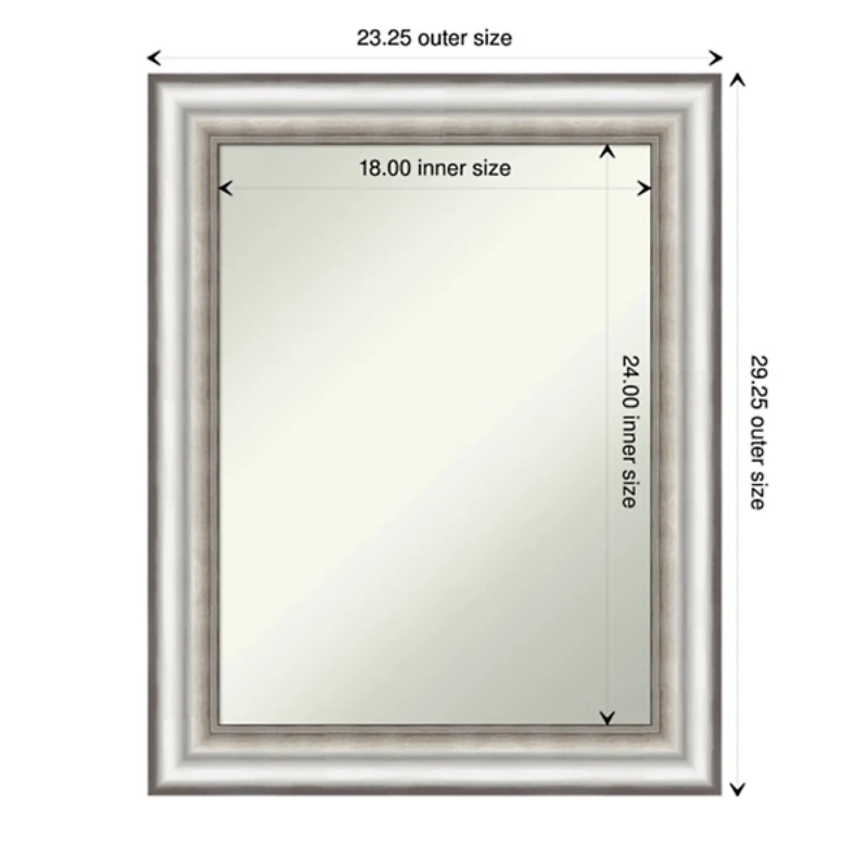 Silver Embossed Frame Wall Mirror