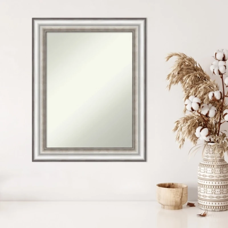 Silver Embossed Frame Wall Mirror