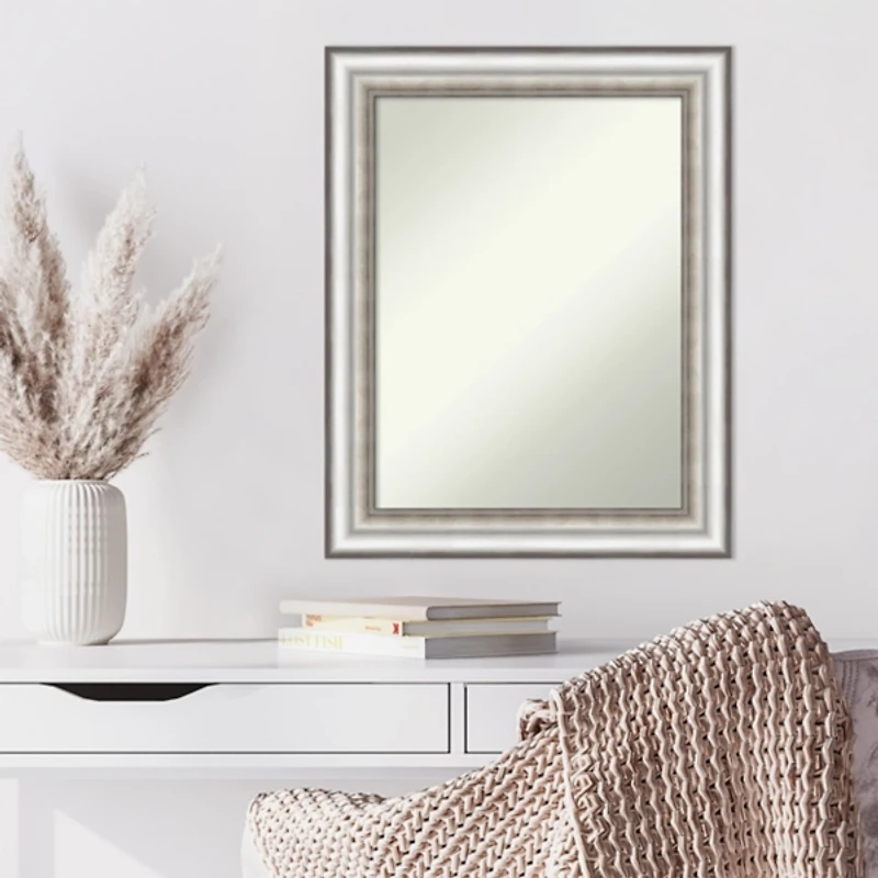 Silver Embossed Frame Wall Mirror