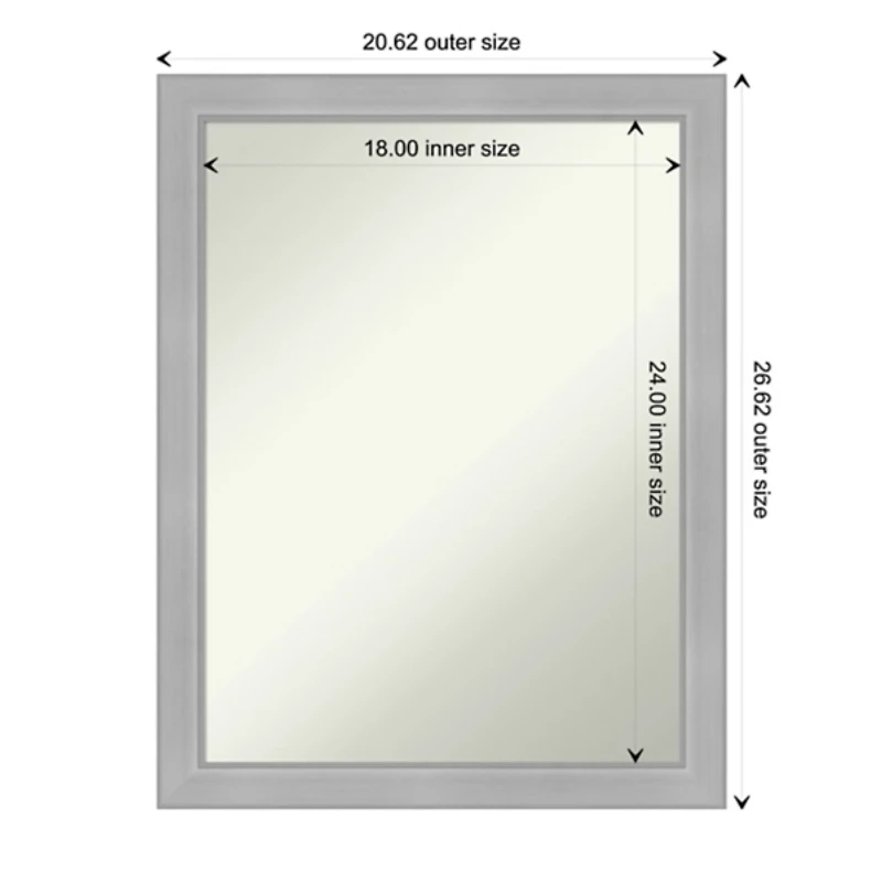 Brushed Nickel Modern Decorative Wall Mirror