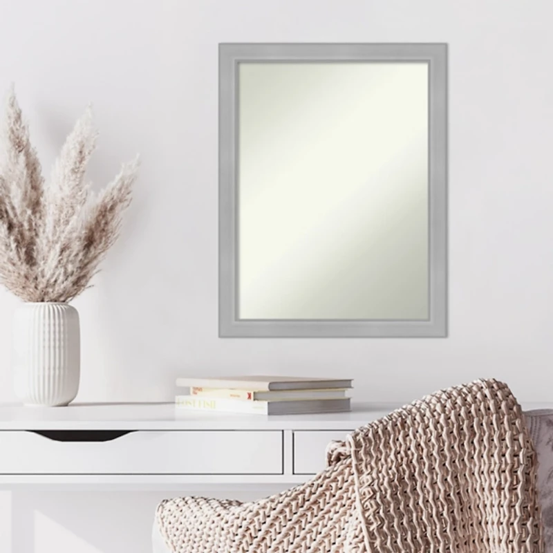 Brushed Nickel Modern Decorative Wall Mirror
