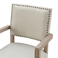 Ivory Upholstered and Natural Wood Office Chair