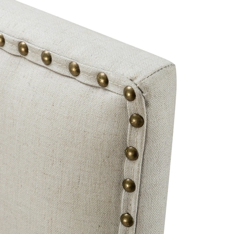 Ivory Upholstered and Natural Wood Office Chair