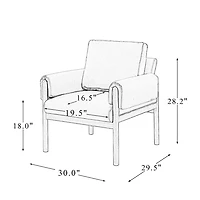 Cognac Faux Leather and Wood Accent Chair