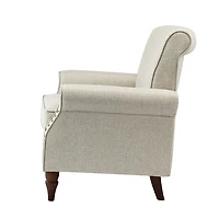 Light Gray Miriam Nailhead Trim Armchair