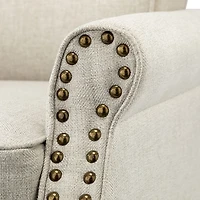Light Gray Miriam Nailhead Trim Armchair