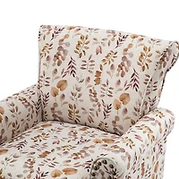 Yellow and Orange Leaf Upholstered Accent Chair