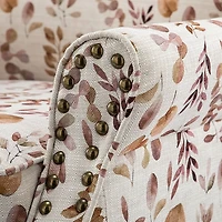 Yellow and Orange Leaf Upholstered Accent Chair