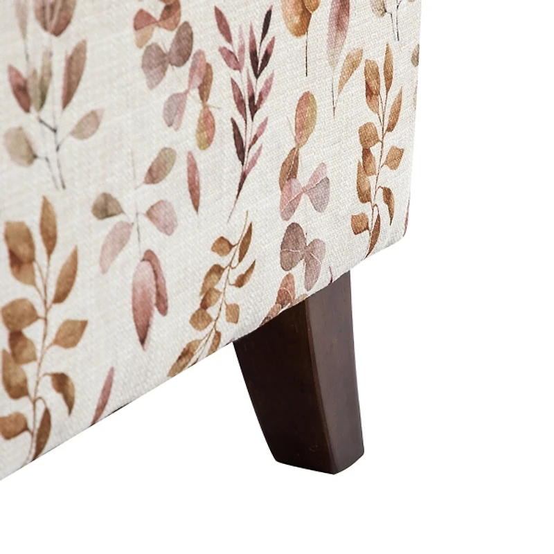 Yellow and Orange Leaf Upholstered Accent Chair