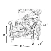 Yellow and Orange Leaf Upholstered Accent Chair