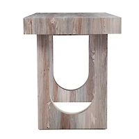 Cream Wood Faux Marble Desk