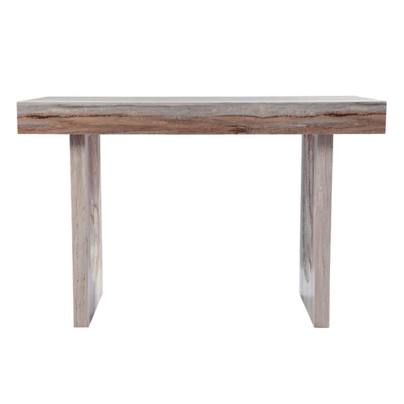 Cream Wood Faux Marble Desk