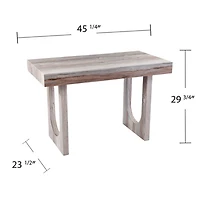 Cream Wood Faux Marble Desk