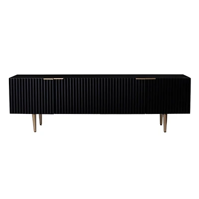 Golden Onyx Ribbed Side Console Table