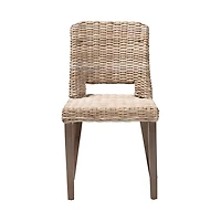 Natural Rattan Cutout Back Dining Chair
