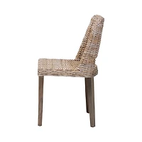 Natural Rattan Cutout Back Dining Chair