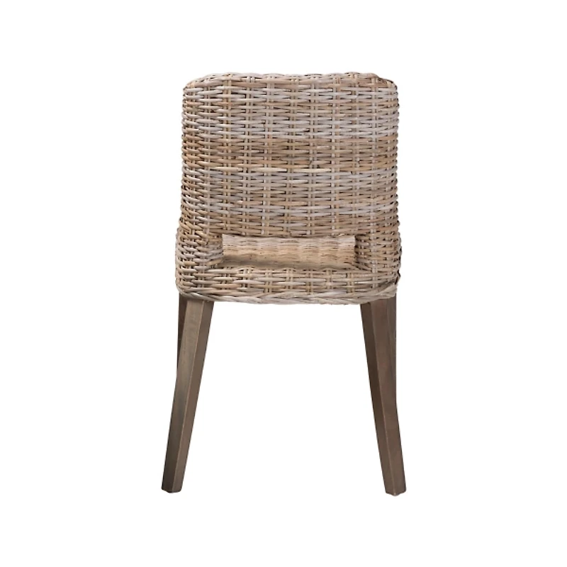Natural Rattan Cutout Back Dining Chair