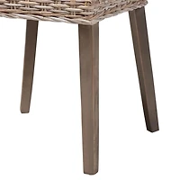 Natural Rattan Cutout Back Dining Chair