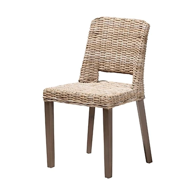Natural Rattan Cutout Back Dining Chair