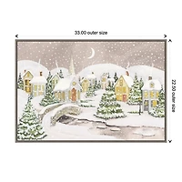 Snowy Tree Scene Christmas Canvas Wall Plaque
