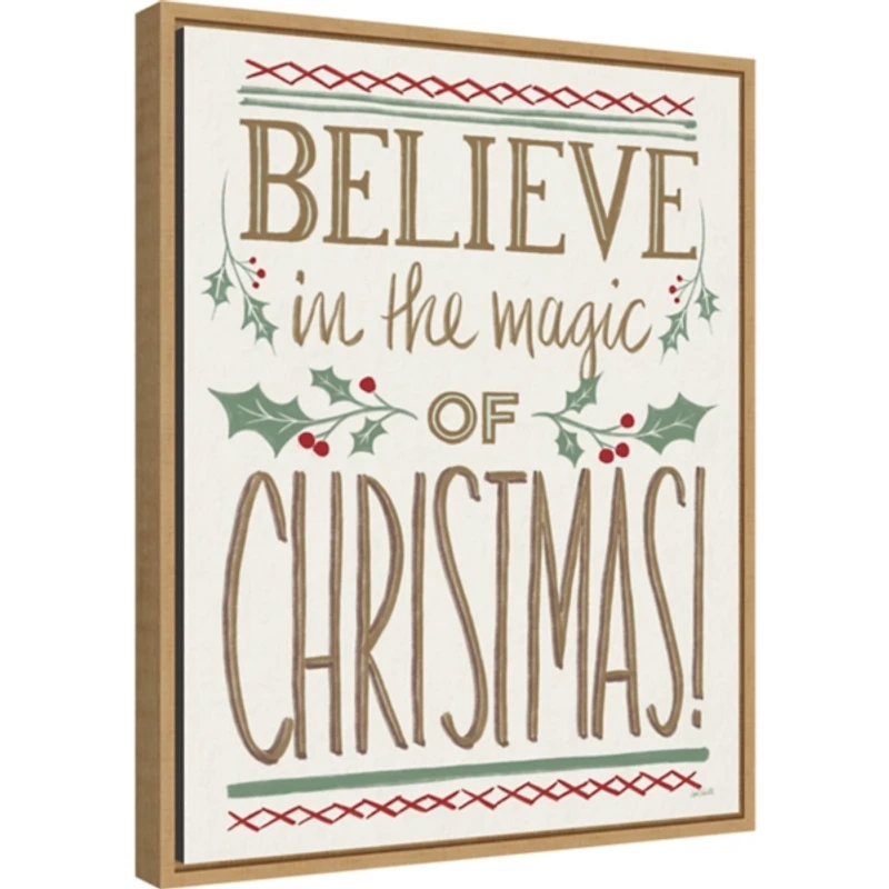 Believe in the Magic Christmas Canvas Wall Plaque