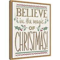 Believe in the Magic Christmas Canvas Wall Plaque