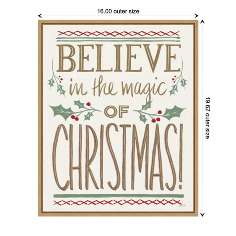 Believe in the Magic Christmas Canvas Wall Plaque