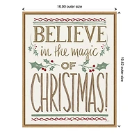 Believe in the Magic Christmas Canvas Wall Plaque