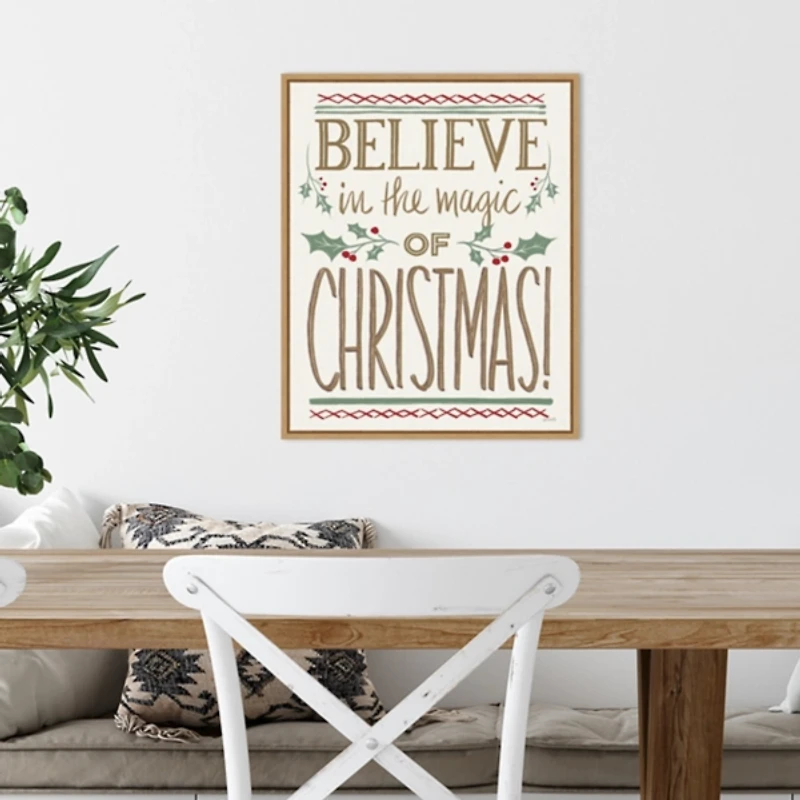 Believe in the Magic Christmas Canvas Wall Plaque