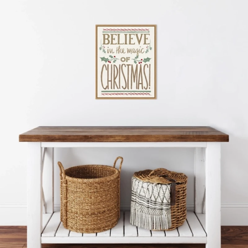 Believe in the Magic Christmas Canvas Wall Plaque