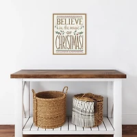 Believe in the Magic Christmas Canvas Wall Plaque
