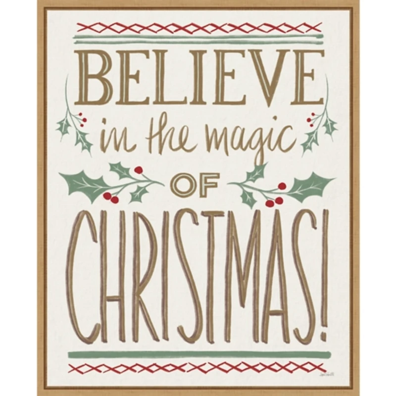 Believe in the Magic Christmas Canvas Wall Plaque