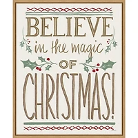 Believe in the Magic Christmas Canvas Wall Plaque